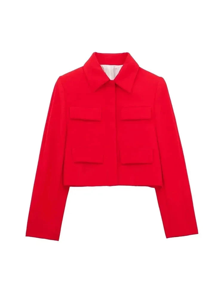 Julia's Cropped Long Sleeved Casual-elegant Blazer