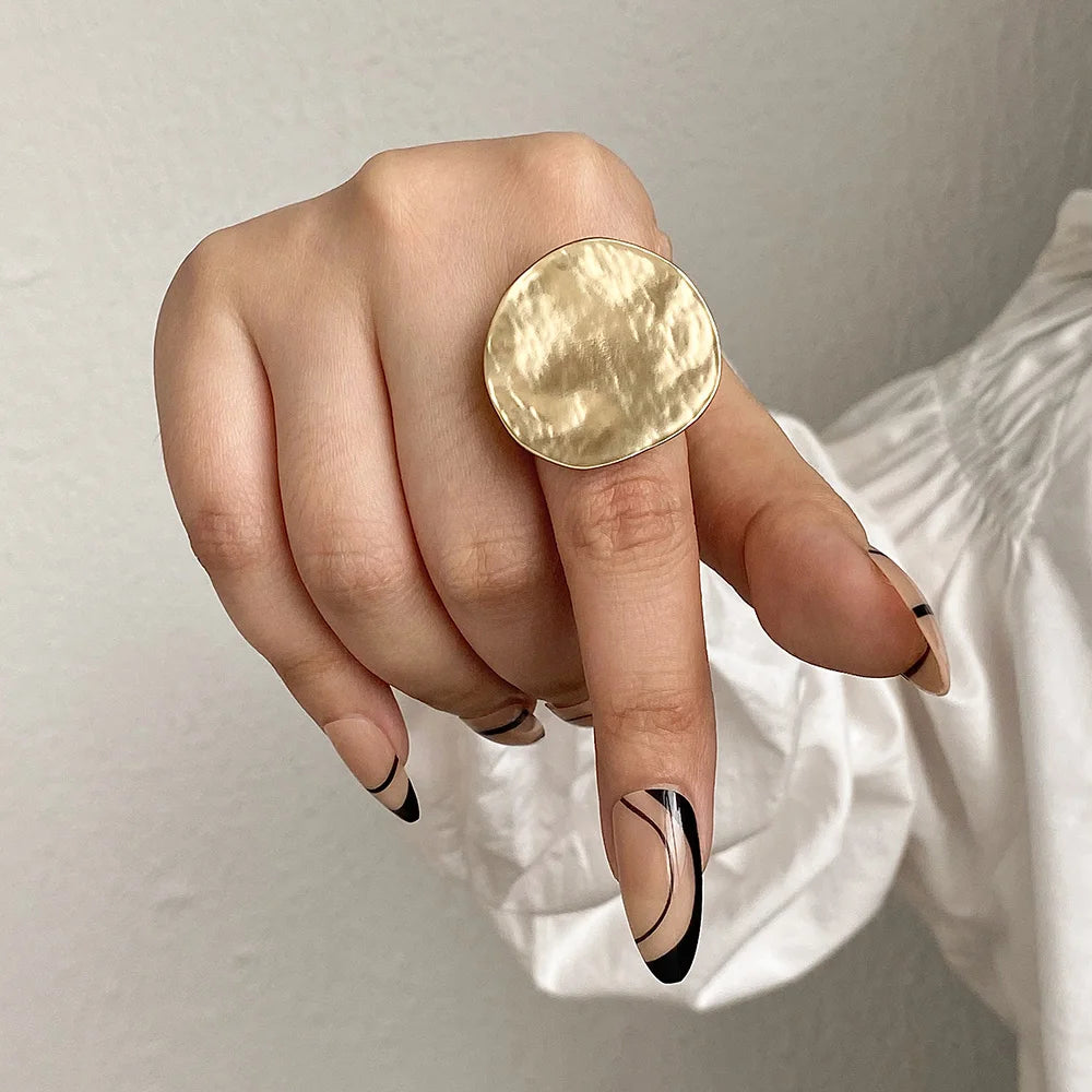 Vivian's Adjustable Irregular Geometric Matte Chunky Rings