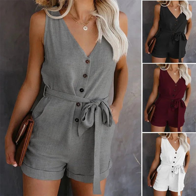 Maria's mini jumpsuit single breasted with buttons