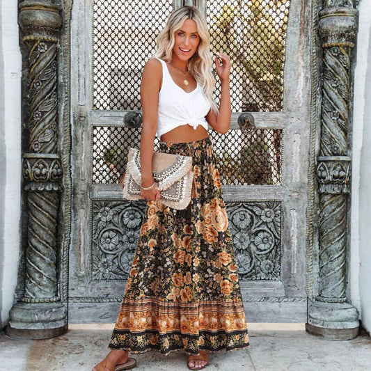 Isadora's dark boho maxi skirt