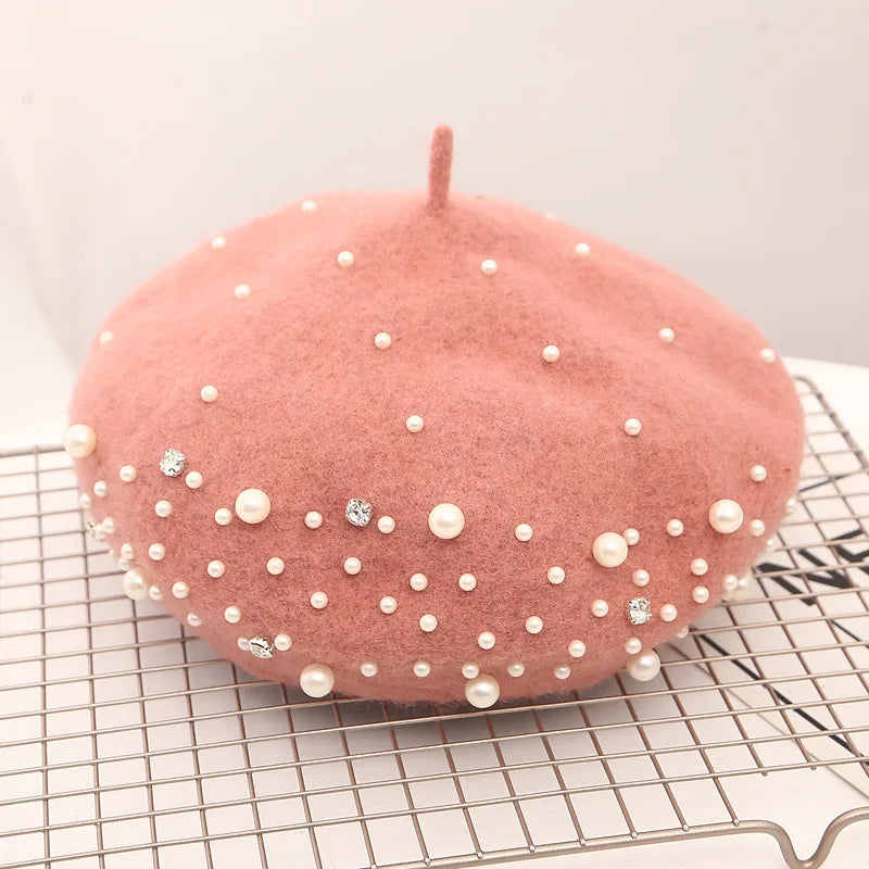 Liza's pearl wool beret