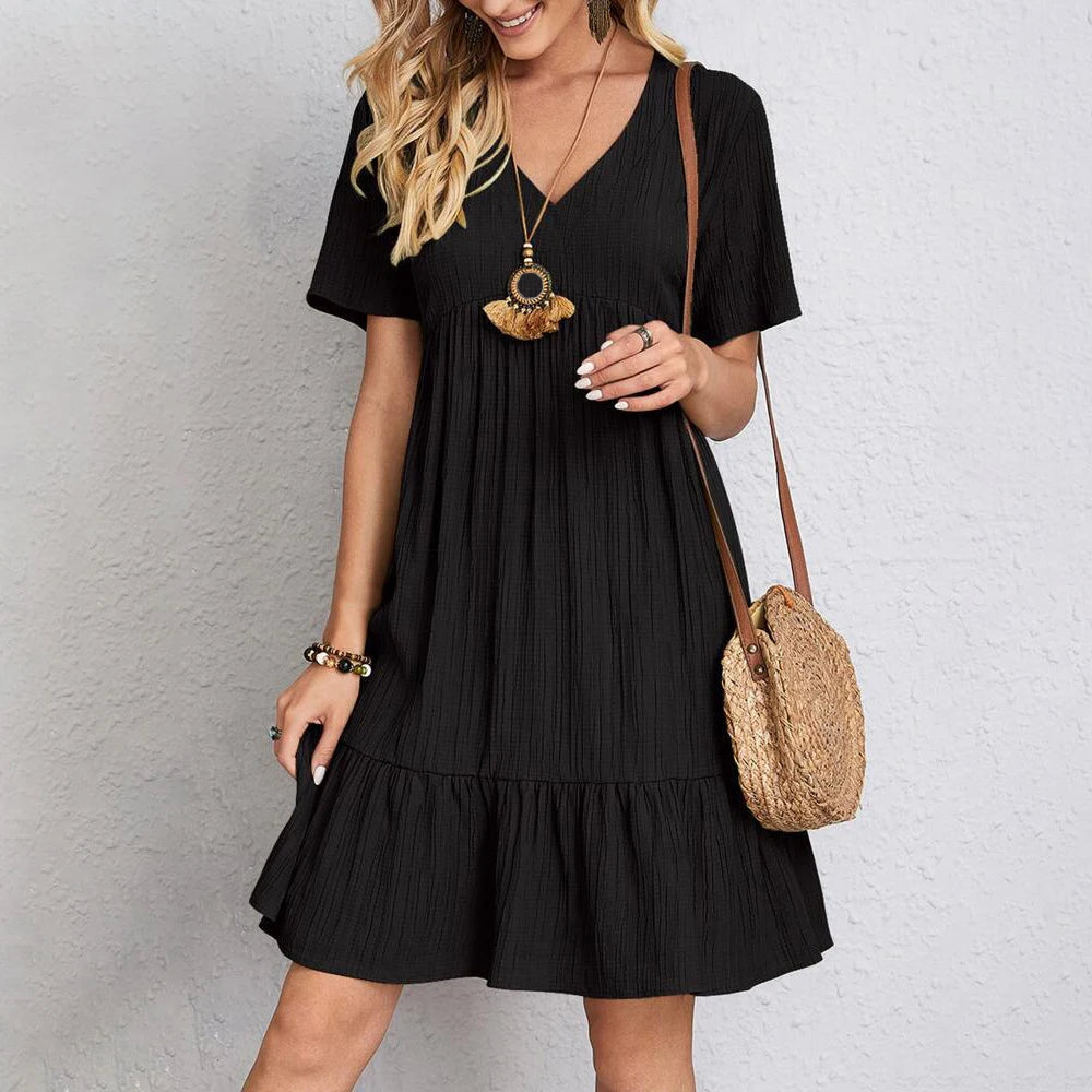 Maria's Shopping day Short Sleeves above-knee casual dress