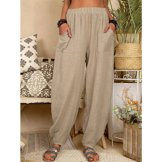 Maria's Harem Yoga Loose Pants with pockets and elastic waist