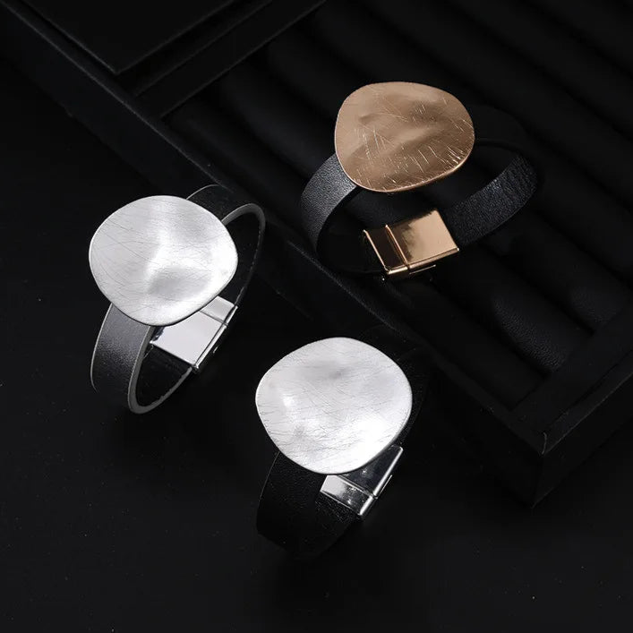 Marian's Luxury, Trendy, Stylish, Retro, Magnet Lock, Golden/Silver, Bangles Bracelets