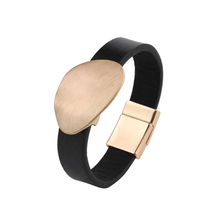 Tania's Trendy, Stylish, Vintage, Minimalist, Magnet Lock, Golden/Silver, Cuff, Bangles Bracelets