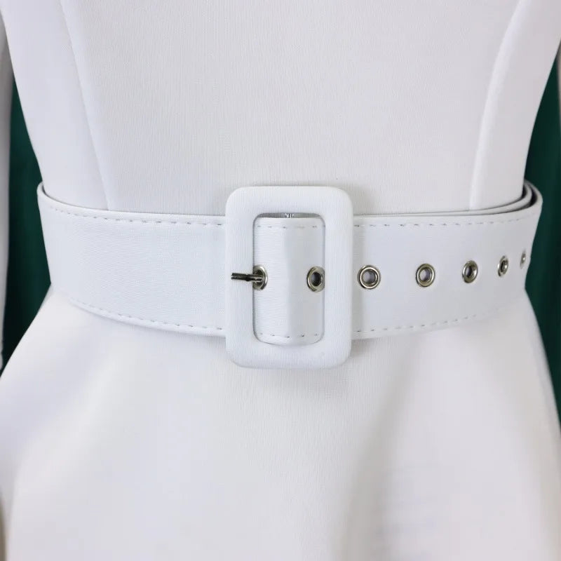 Deborah's Stylish, Formal, Trendy, A-Line, Classy, Sleeves, Belted, Midi, Office Dress