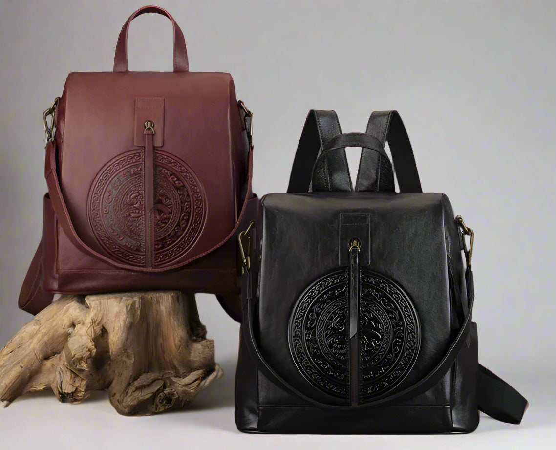 Nadine's Retro, Vintage, Genuine Leather, Trendy, Stylish, Handmade, Backpack Bag