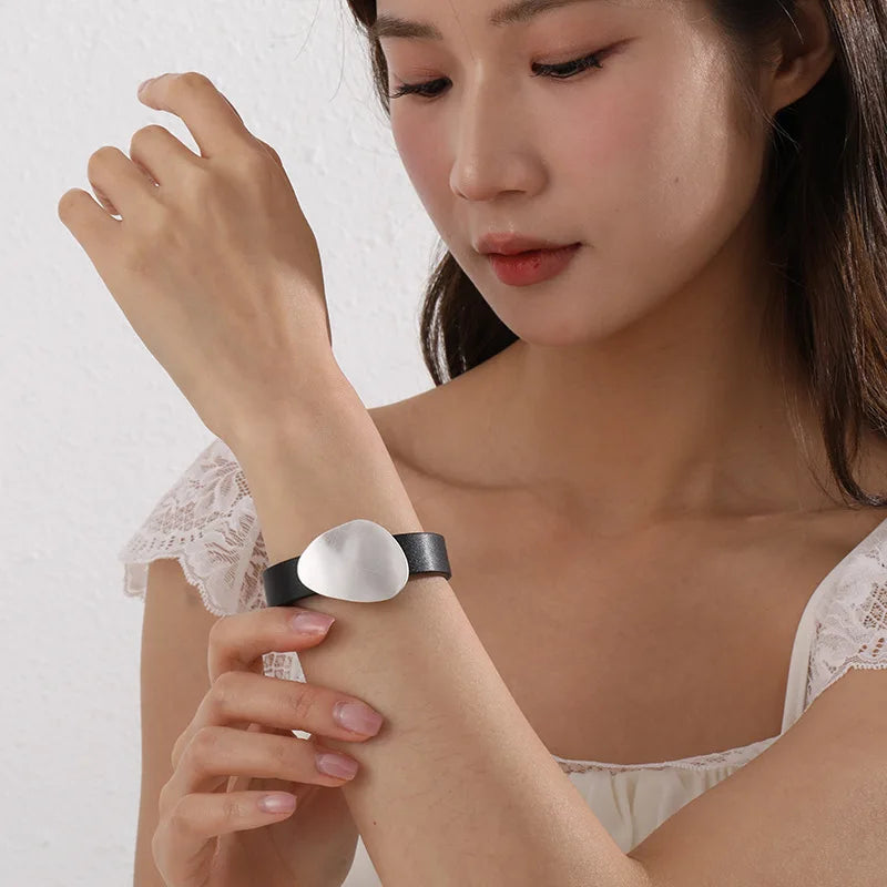 Tania's Trendy, Stylish, Vintage, Minimalist, Magnet Lock, Golden/Silver, Cuff, Bangles Bracelets