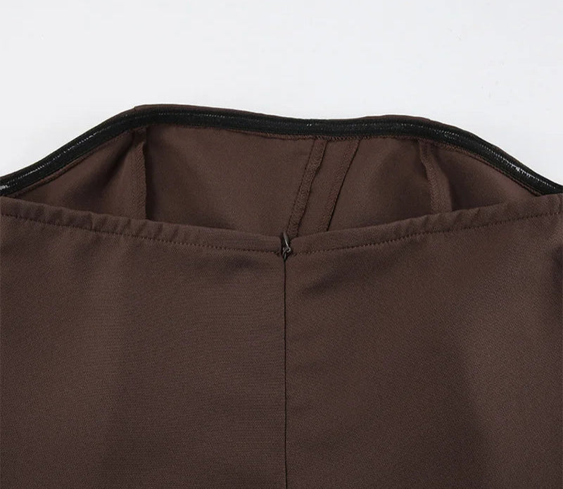 Brown fabric with a zipper on a white background