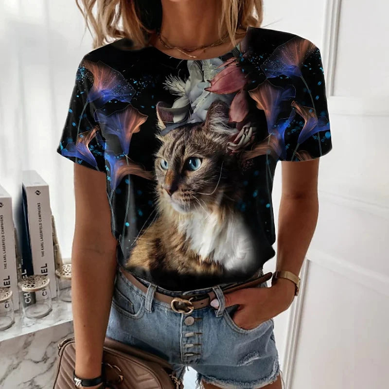 Maria's cat printed T-shirt