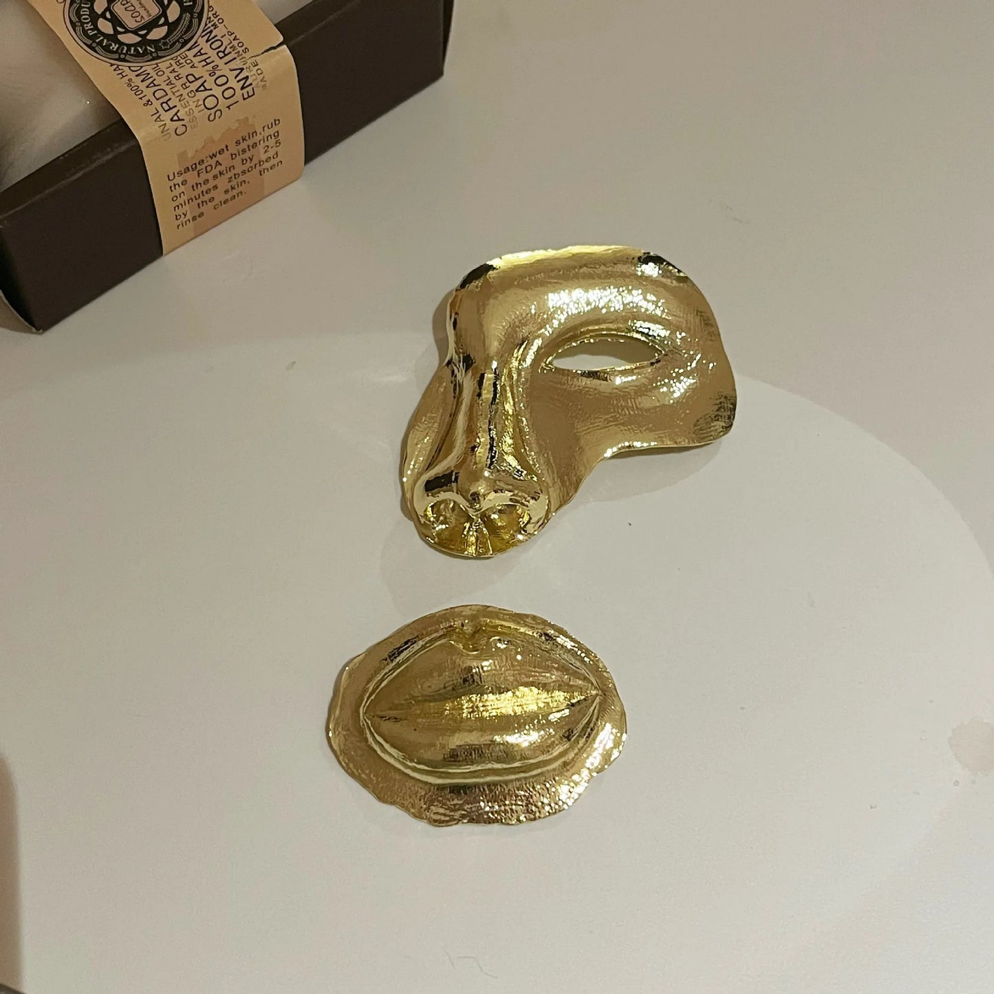 Mimi's Goth, Unisex, Trendy, Stylish, Punk, Vintage, Face, Lips Shape, Golden Brooch