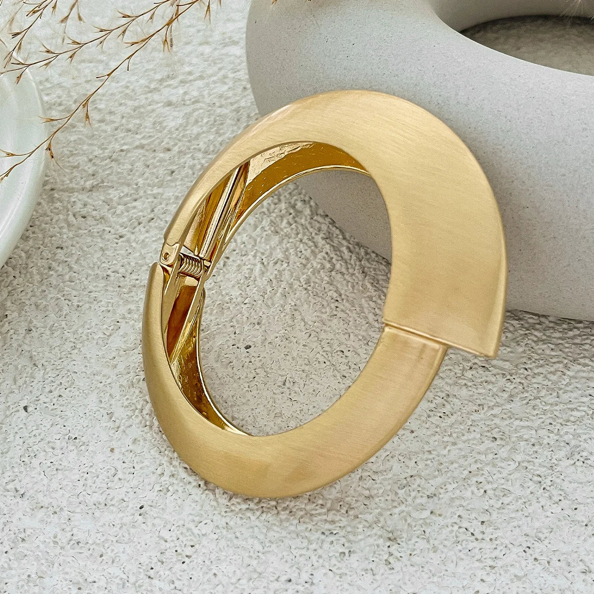 Rania's Chunky, Wide, Trendy, Vintage, Wavy, Stylish, Golden, Cuff, Thick, Bracelet