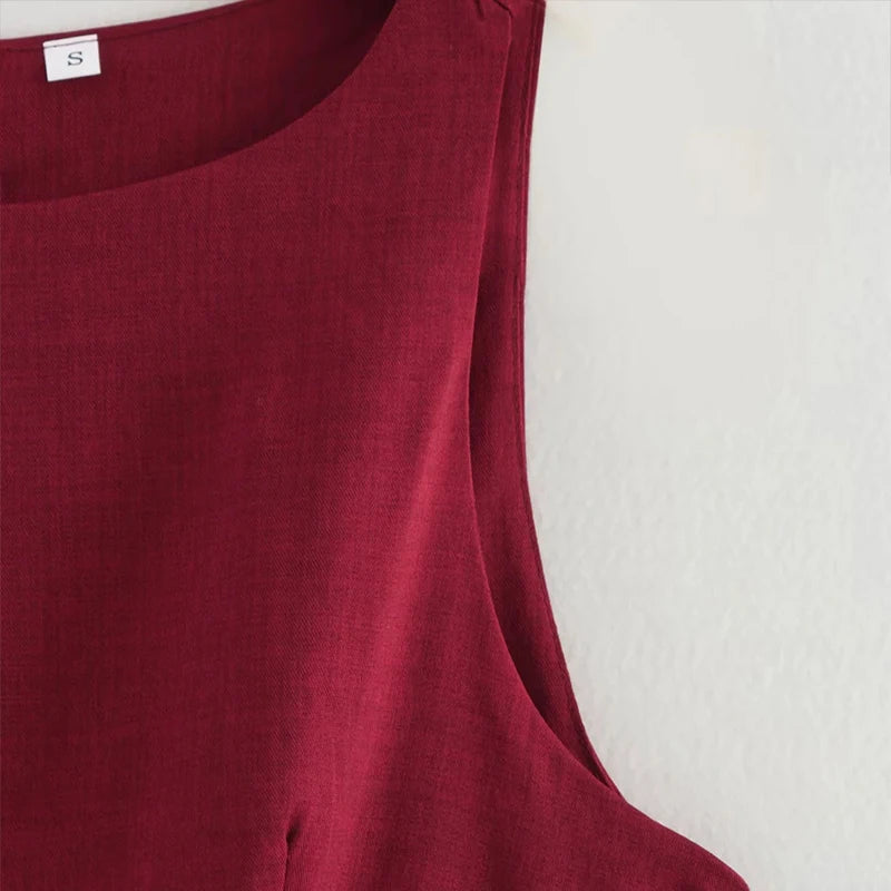 Elena's Party, Sleeveless, Solid Color, Stylish, Trendy, Pleated, Mini Dress