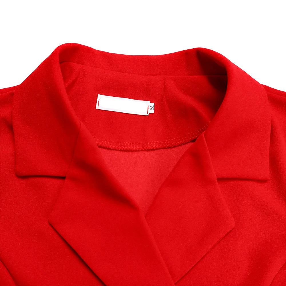 Stacey's Trendy, Stylish, Vintage, Pleated, On Knee, 3/r Sleeves, Solid Color, Office Dress