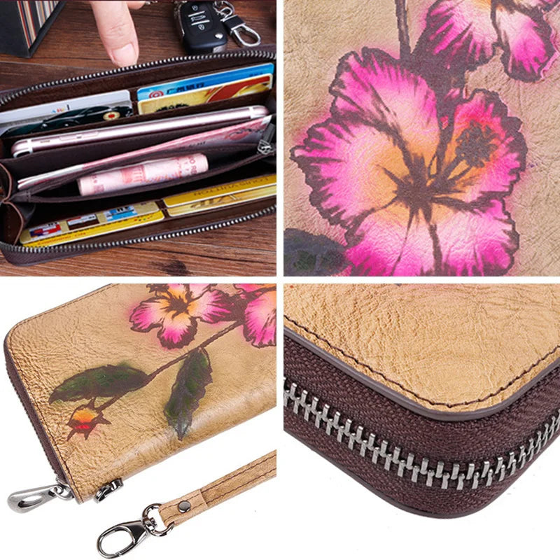 Whitney's Retro, Vintage, Genuine Leather, Trendy, Stylish, Unisex, Wallet