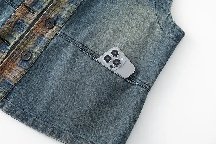 Didi's Casual, Trendy, Stylish, Waistline, Cotton, Denim, Jeans Vest