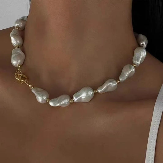 Huda's Chic, Classy, Trendy, Vintage, Choker, Festoon, Pearl Necklace