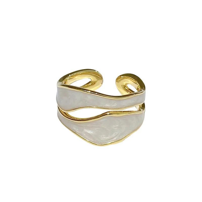 Nadine's double open irregular adjustable rings- trendy jewelry