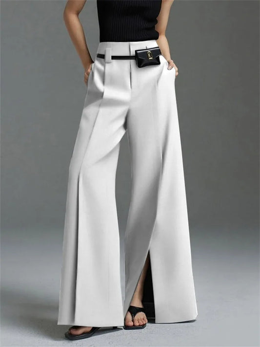 Salma's stylish high-waist wide legs pants with pockets