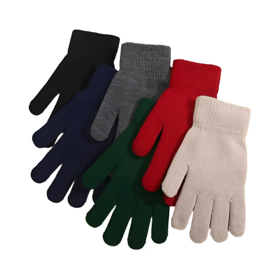 Gift, Colored, One Size, Knitted Gloves