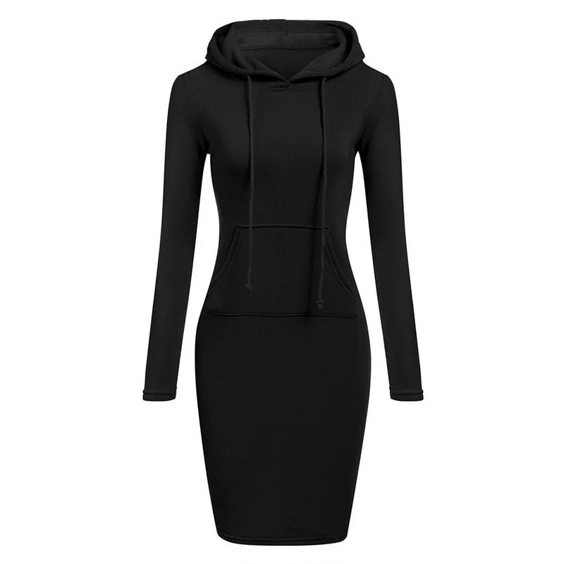 Aysha's Fall/Autumn,  body-con, Short, Long sleeves, Stylish, Trendy Hoodie dress