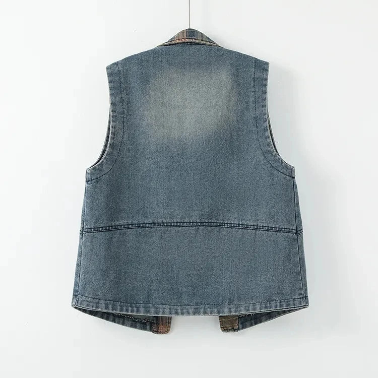 Didi's Casual, Trendy, Stylish, Waistline, Cotton, Denim, Jeans Vest