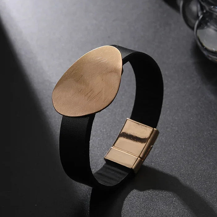 Tania's Trendy, Stylish, Vintage, Minimalist, Magnet Lock, Golden/Silver, Cuff, Bangles Bracelets