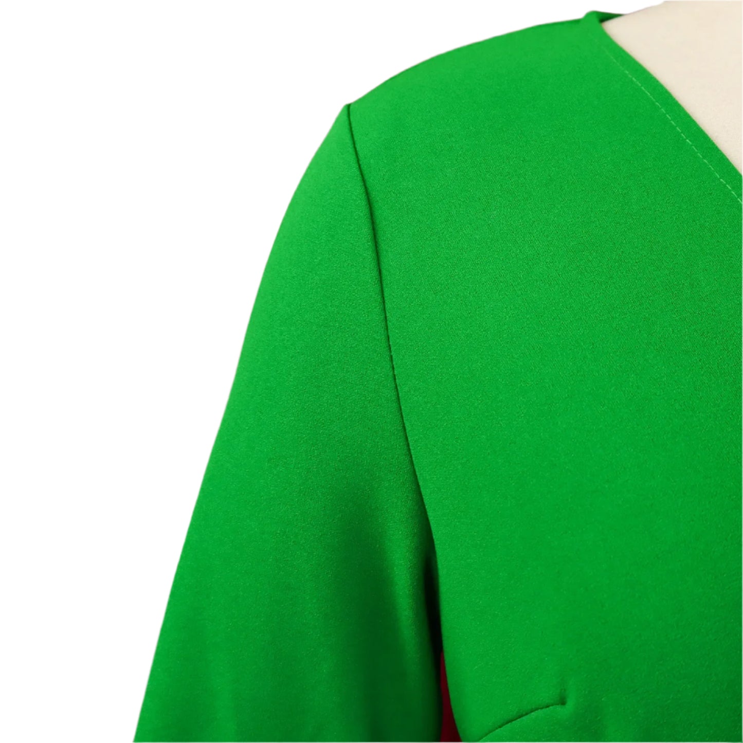 Liz's Plus size, stylish, trendy, Pleated, Temperament, V-Neck, Midi, Office Dress