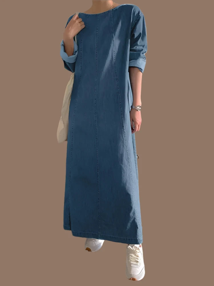 Zara's Loose Long Denim Dress