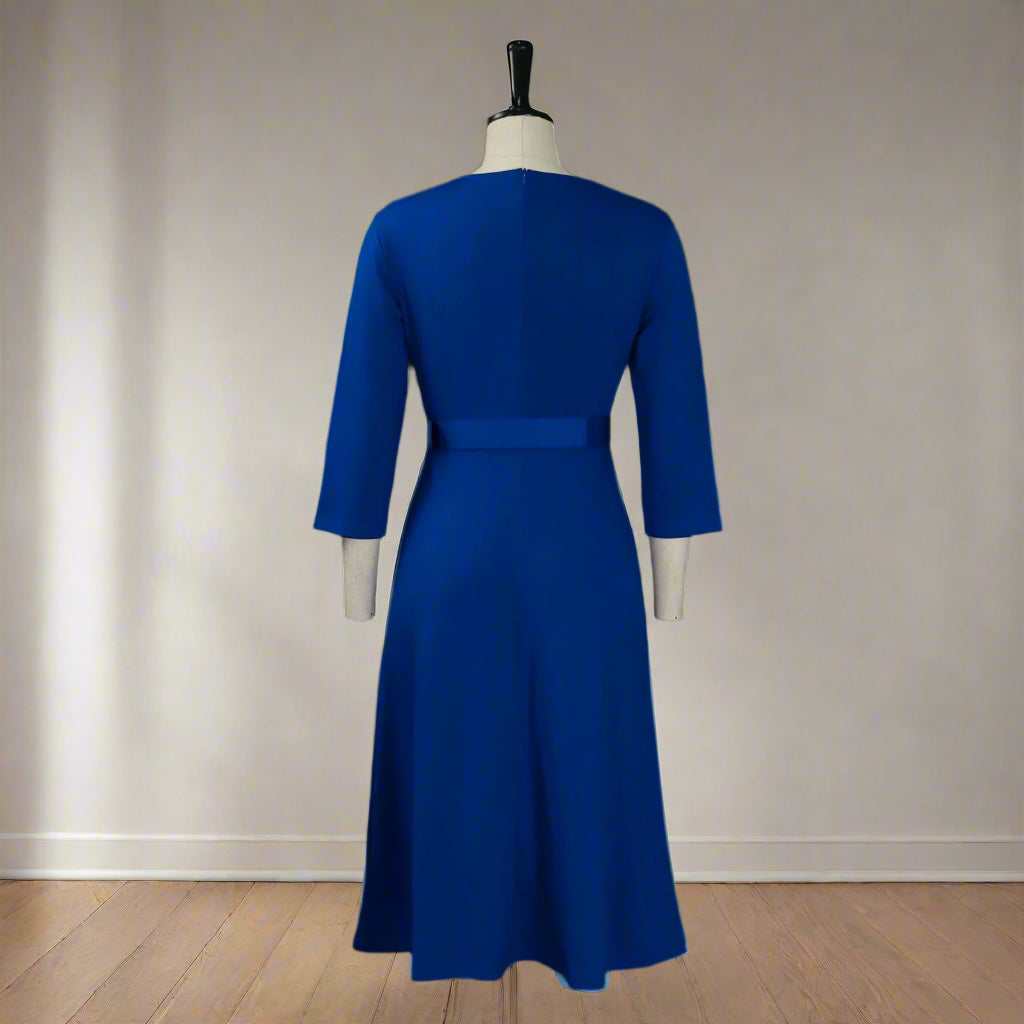 Samantha's Pleated, Trendy, Stylish, Formal, Office style, Sleeves, Midi Dress