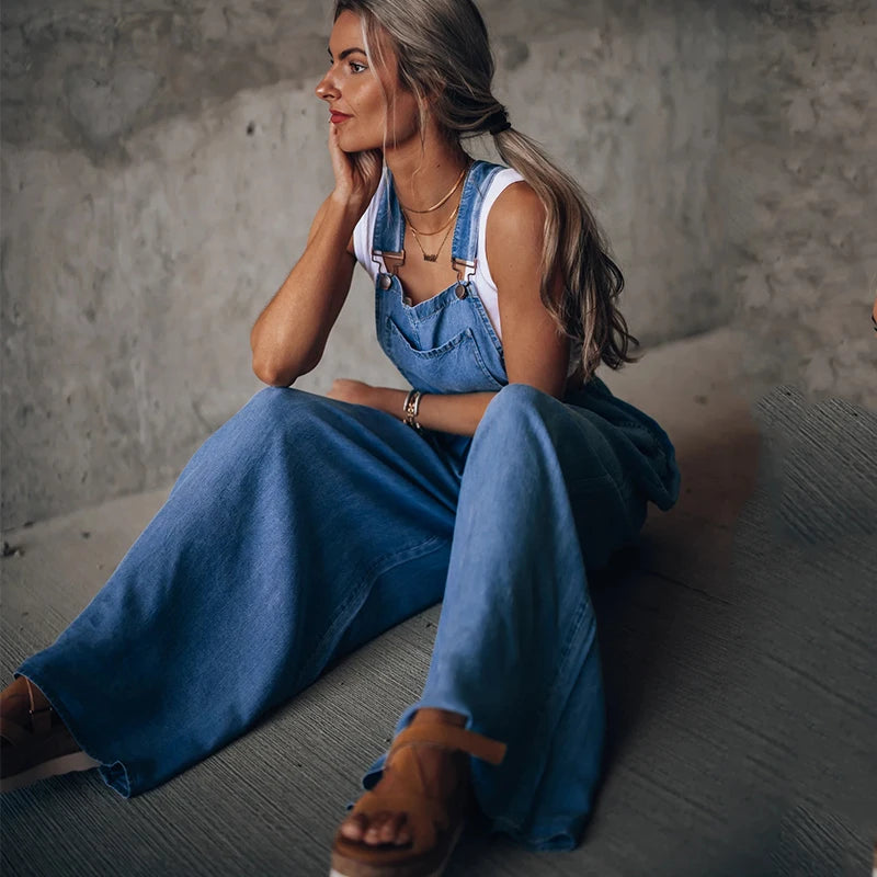 Julia's Loose Denim Jumpsuit