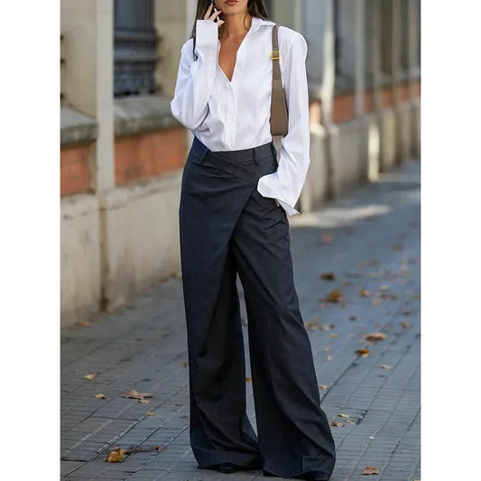 Jenifer's Loose Asymmetric wide legs pants