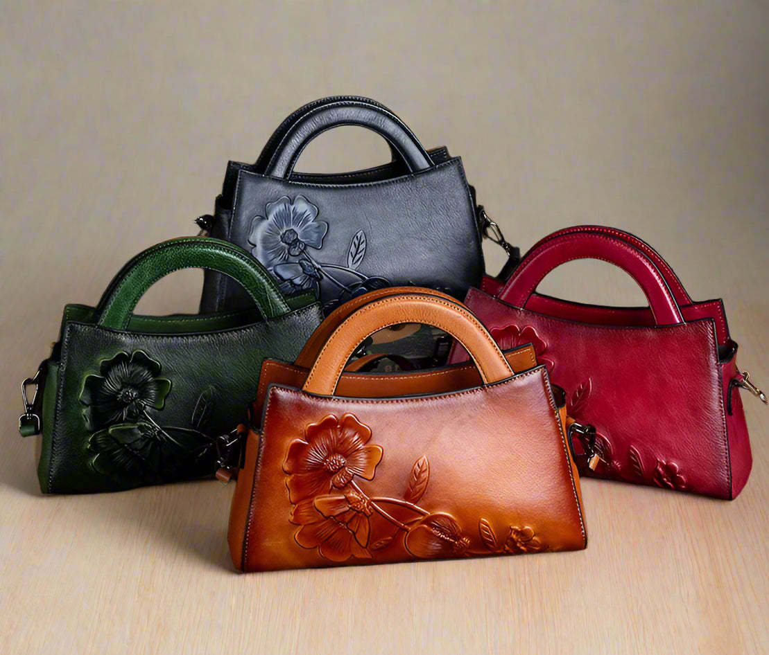 Nelly's Retro, Vintage, Genuine Leather, Trendy, Stylish, Handmade, Shoulder Bag