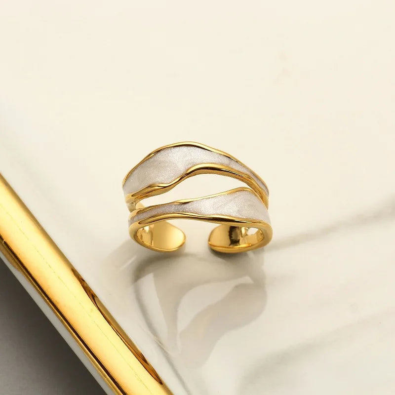 Nadine's double open irregular adjustable rings- trendy jewelry