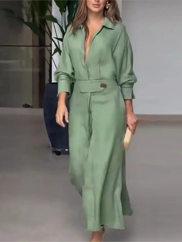 Dina's long elegant shirt dress