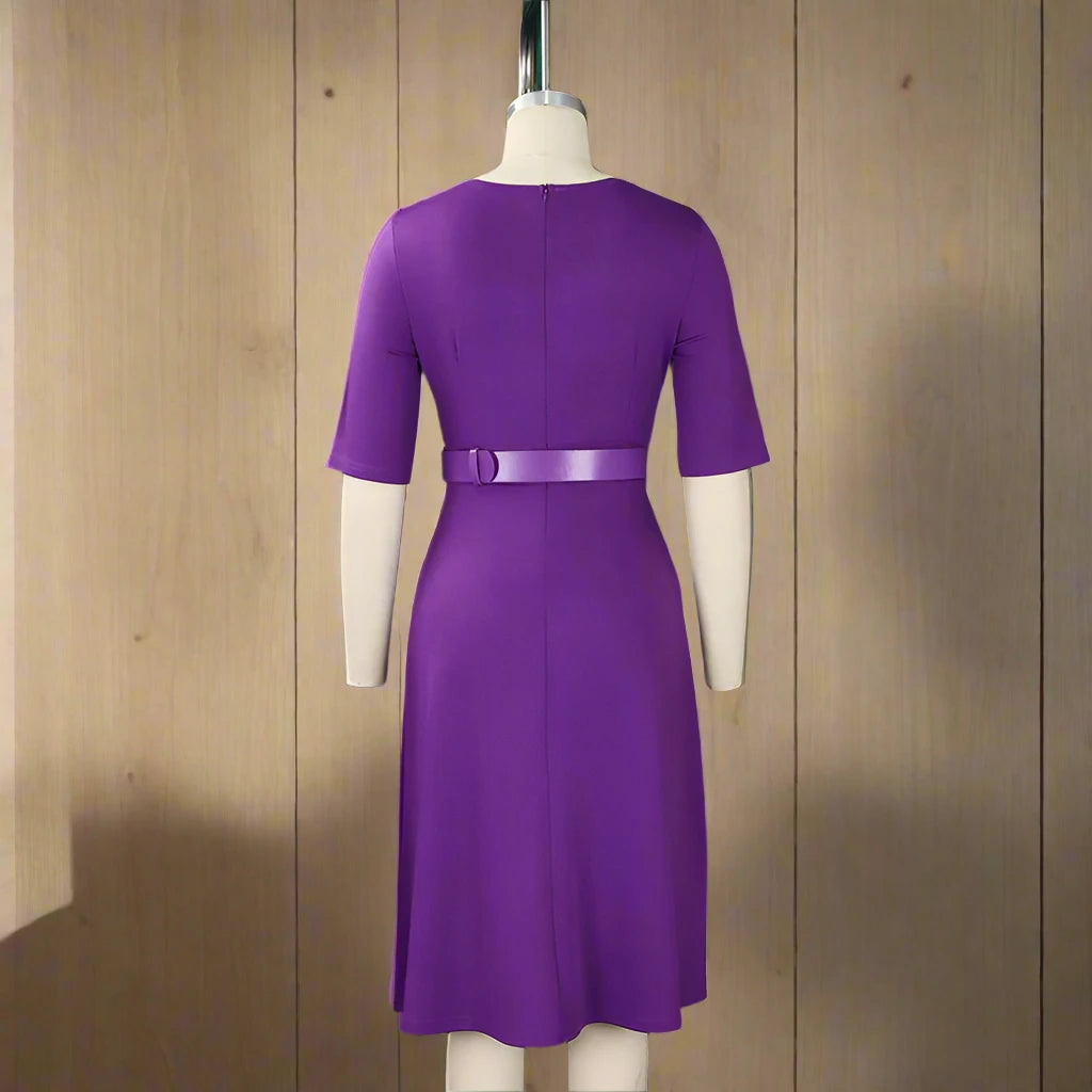 Suzan's A-line Pullover belted Dress