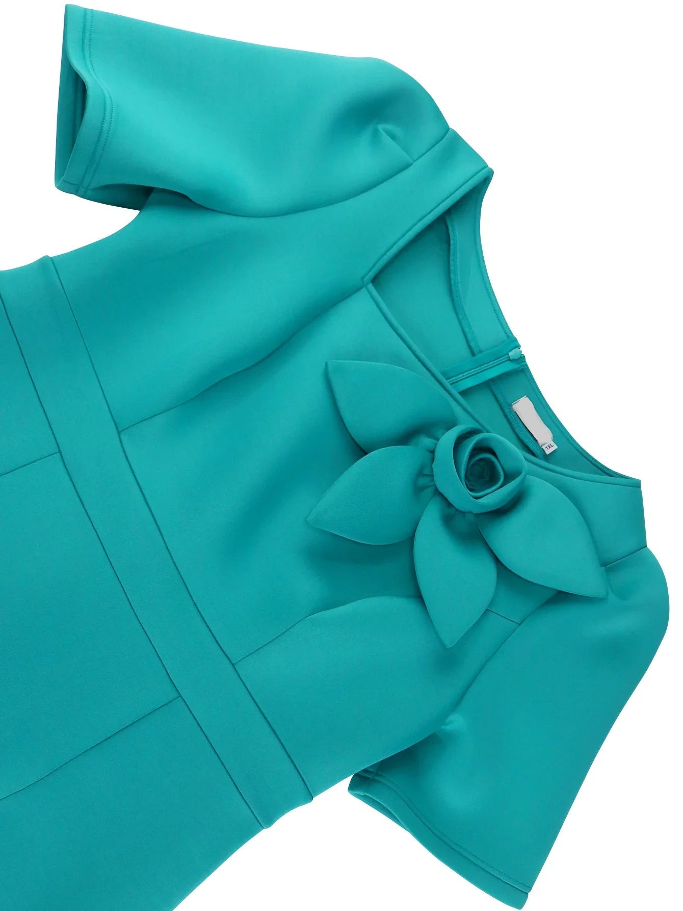 Dolly's Body-con, Sheath, Stylish, Trendy, Office Style, 3D Flower, Half Sleeves,Knee Midi Dress