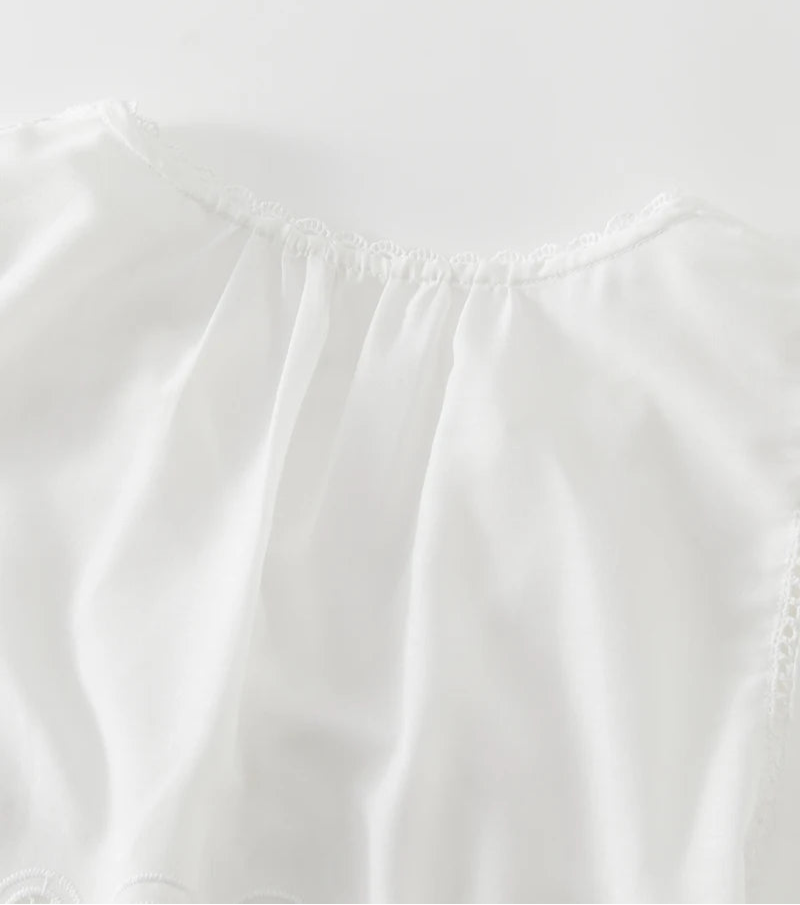 Close-up of a white fabric texture