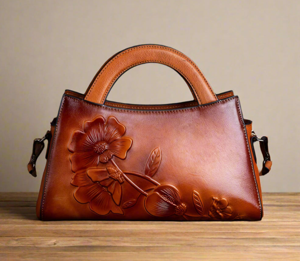 Nelly's Retro, Vintage, Genuine Leather, Trendy, Stylish, Handmade, Shoulder Bag