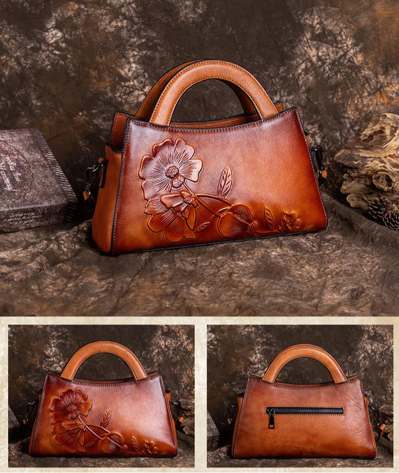 Nelly's Retro, Vintage, Genuine Leather, Trendy, Stylish, Handmade, Shoulder Bag