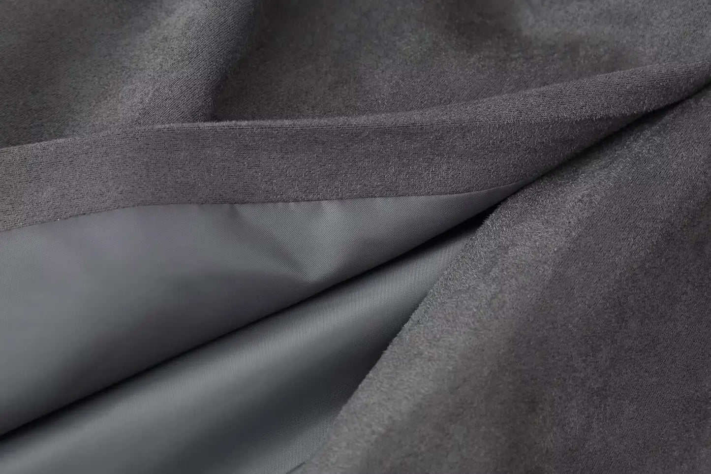 Sally's Solid, Suede, Winter, Double Breasted Stylish, Chic, Trendy, Long, Trench Coat