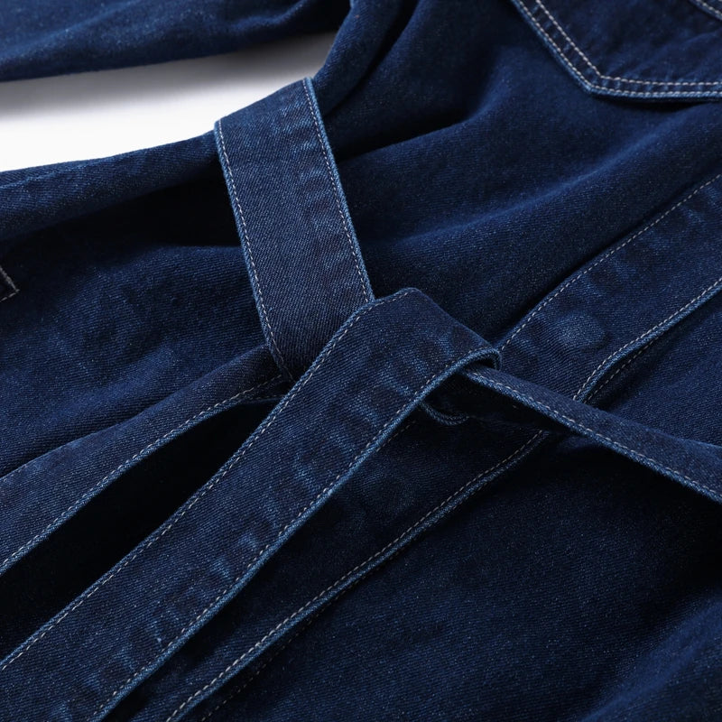 Julie's Casula, Elegant, Stylish, Trendy, Wide Leg, Long Jacket, Denim Outfit sets