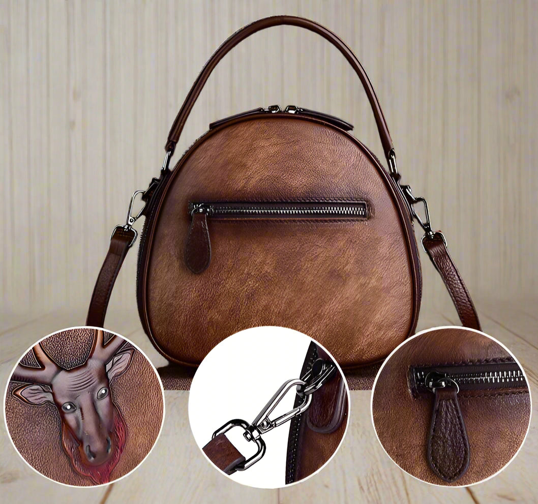 Merry's Retro, Vintage, Genuine Leather, Trendy, Stylish, Handmade, Small, Shoulder Bag
