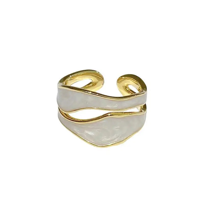 Nadine's double open irregular adjustable rings- trendy jewelry