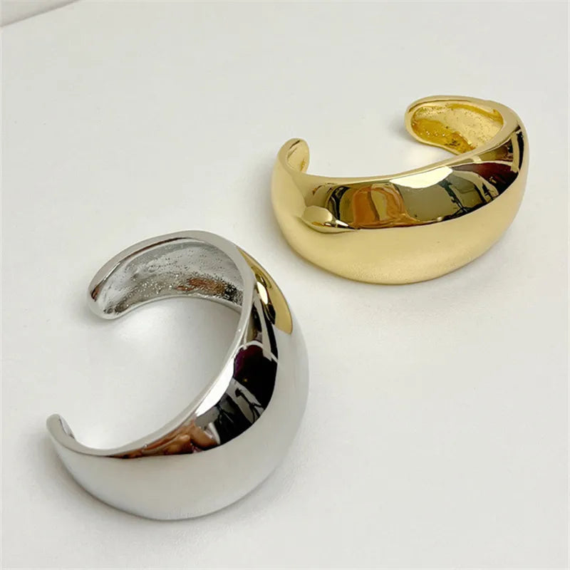 Maggie's Punk, Curved, Smooth, Trendy, stylish, Minimalist, Vintage, Open Bracelet