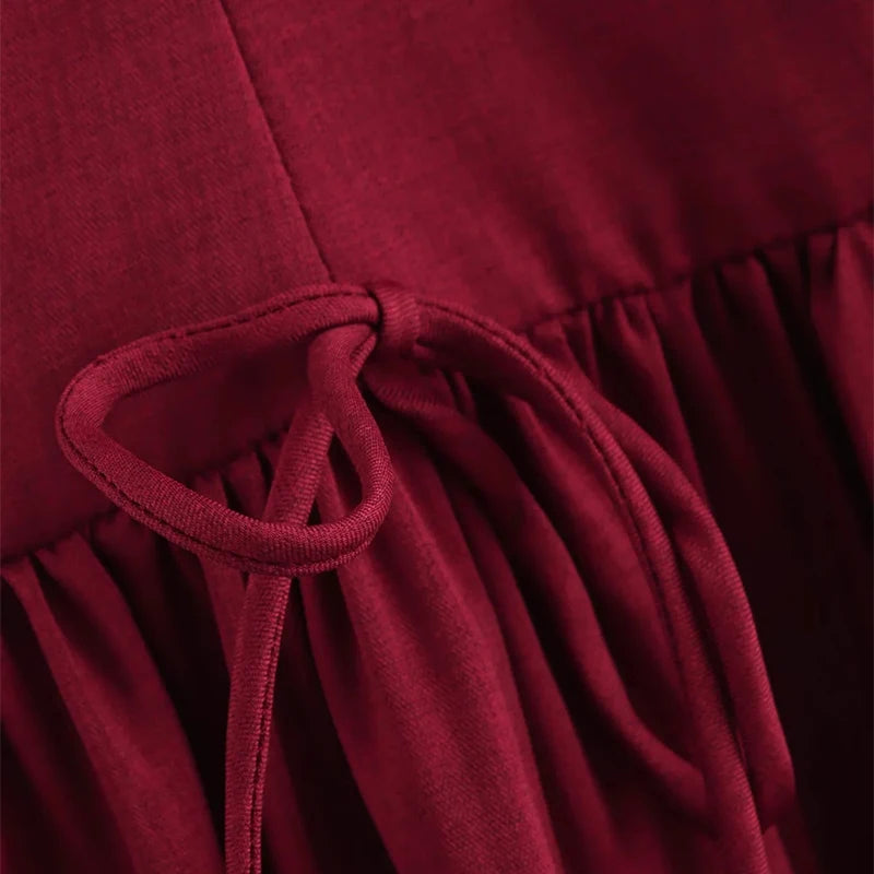 Elena's Party, Sleeveless, Solid Color, Stylish, Trendy, Pleated, Mini Dress