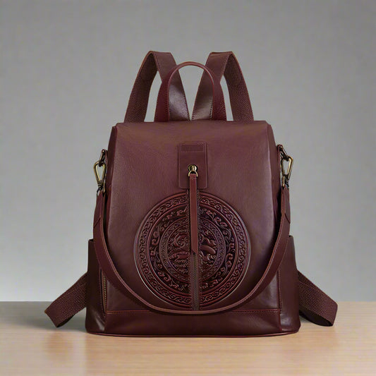 Nadine's Retro, Vintage, Genuine Leather, Trendy, Stylish, Handmade, Backpack Bag