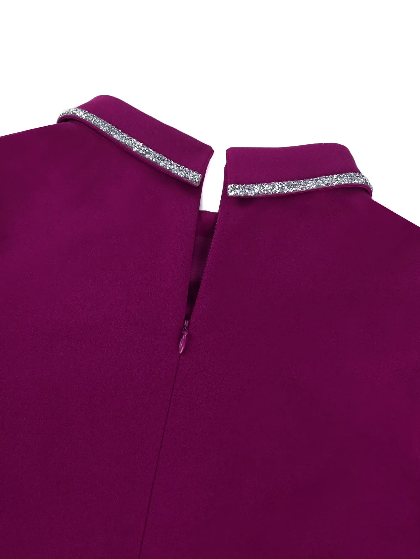 Dalia's Purple, Trendy, Stylish, Sheath, Ruffles, Puffy Sleeves, OfficeStyle, Midi Dress