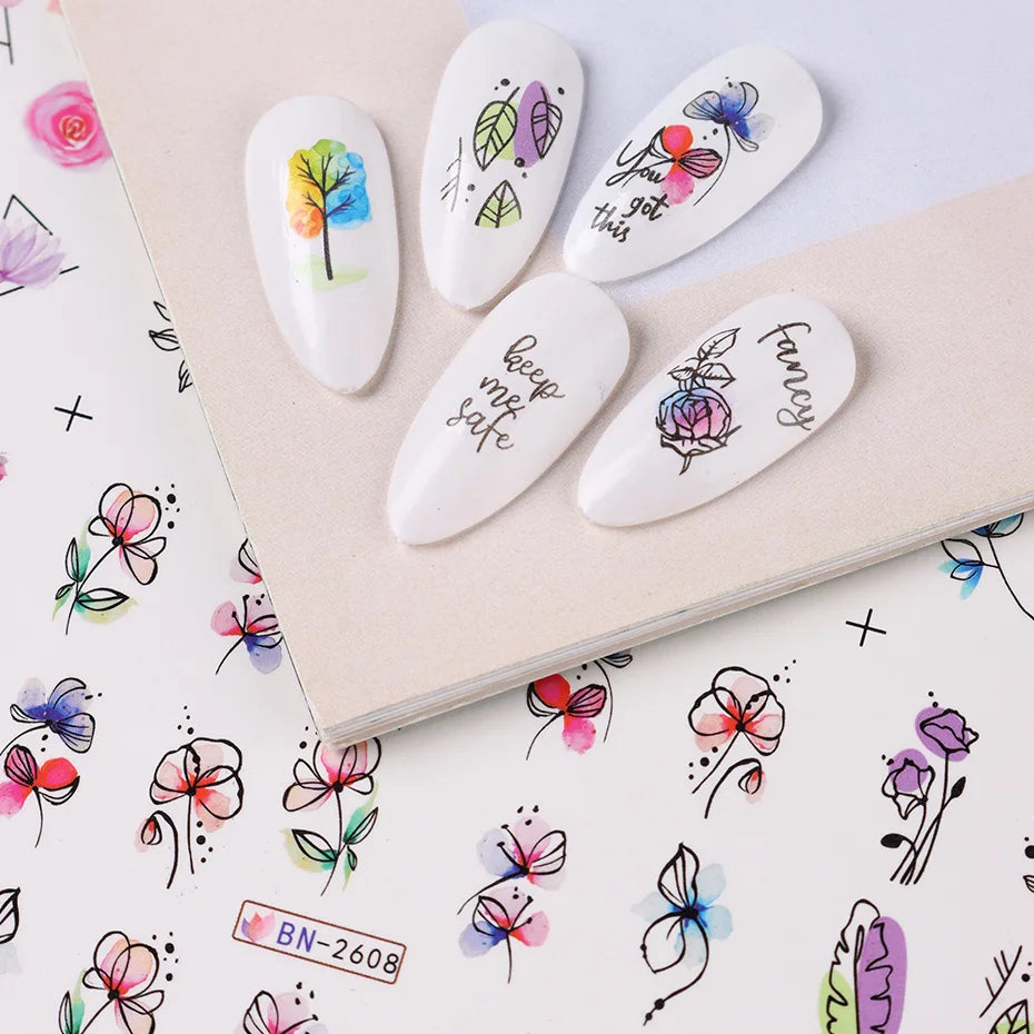 Gift, Nail Stickers-12 Pcs/ 1 Kit