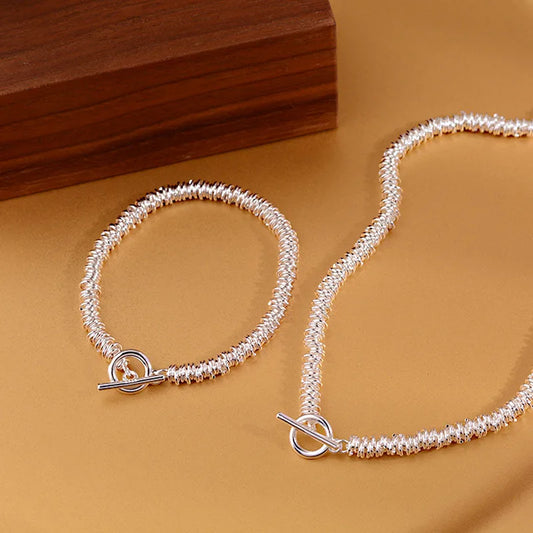 Nana's 925 Silver, Hiphop, Round Chain Bracelet